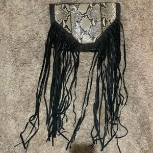 Snakeskin Leather Clutch